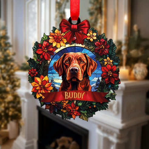 Labrador Fox Red Wreath Christmas Decoration